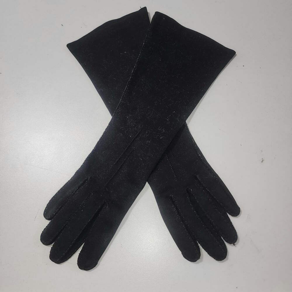 Vintage Wear-right duplex suede gloves Size 6.5 Black